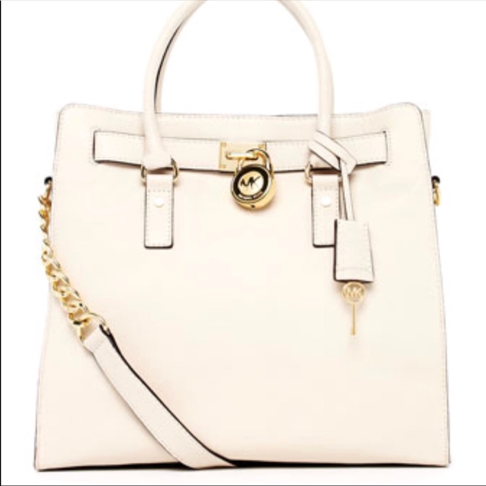 Michale Kors Ivory LARGE Hamilton Bag